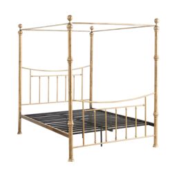 OAT Home Westminster Victorian Style Antique Brass Effect 4 Poster Canopy Bed Frame in Bronze - Size: Double - thumbnail 8