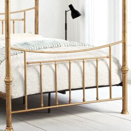 OAT Home Westminster Victorian Style Antique Brass Effect 4 Poster Canopy Bed Frame in Bronze - Size: Double - thumbnail 4