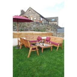 Charles Taylor Nine Seater Balmoral Deluxe Garden Furniture Set - Fully Assembled in Light Brown - thumbnail 4