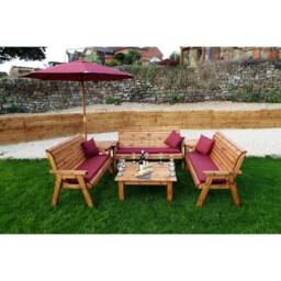 Charles Taylor Nine Seater Balmoral Deluxe Garden Furniture Set - Fully Assembled in Light Brown - thumbnail 5
