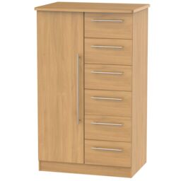 Ready Assembled 2 U Carlton 1 Door 5 Drawer Childrens Wardrobe (Ready Assembled) in Natural - thumbnail 1