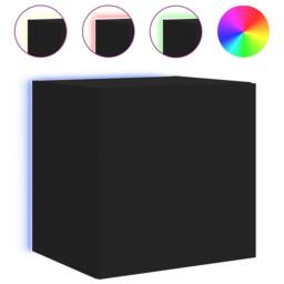 Berkfield Home TV Wall Cabinets with LED Lights 2 pcs Black 40.5x35x40 cm - thumbnail 7
