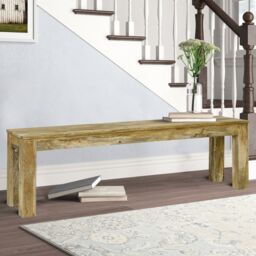 Jaipur Furniture Ltd Bench Large - Mango Wood - L35 x W148 x H45 cm - Light Finish in Brown - thumbnail 4