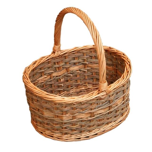 Red Hamper Wicker Yorkshire Oval Shopping Basket in Brown - image 1