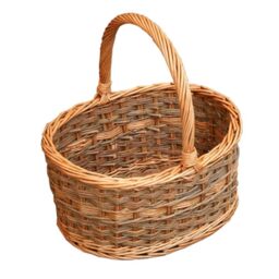 Red Hamper Wicker Yorkshire Oval Shopping Basket in Brown - thumbnail 1