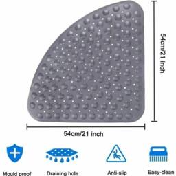 Kelvenix Bath Mat Non Slip Shower Mat Large in Grey - thumbnail 2