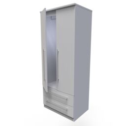 Ready Assembled 2 U Carlton 2 Door 2 Drawer Wardrobe (Ready Assembled) in Grey - Size: Large - thumbnail 6