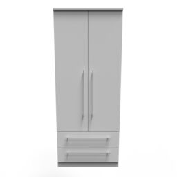 Ready Assembled 2 U Carlton 2 Door 2 Drawer Wardrobe (Ready Assembled) in Grey - Size: Large - thumbnail 2