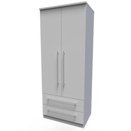 Ready Assembled 2 U Carlton 2 Door 2 Drawer Wardrobe (Ready Assembled) in Grey - Size: Large - thumbnail 4