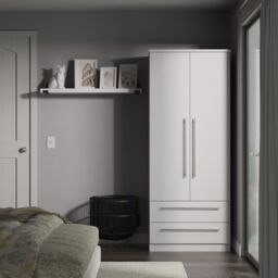 Ready Assembled 2 U Carlton 2 Door 2 Drawer Wardrobe (Ready Assembled) in Grey - Size: Large - thumbnail 1