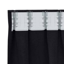 Berkfield Home Curtains with Curtains 2 pcs Black 245 x 140 cm Polyester - thumbnail 5