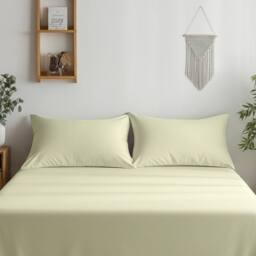 Snug City Luxury 400TC Sateen Cotton Housewife Pillowcase Pair Hotel Quality in Cream - Size: Standard Pillow Case - thumbnail 1