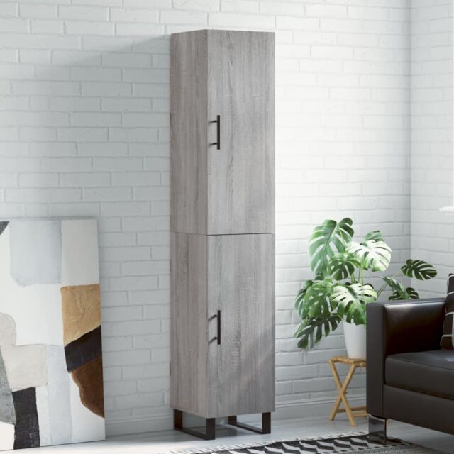 Berkfield Home Highboard Grey Sonoma 34.5x34x180 cm Engineered Wood - image 1