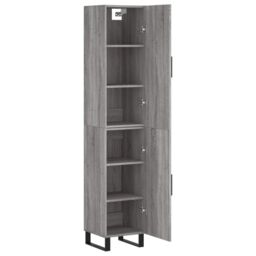 Berkfield Home Highboard Grey Sonoma 34.5x34x180 cm Engineered Wood - thumbnail 4