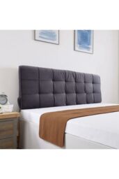 Living and Home Soft Headboard pillow Cushion with Removable Cover in Dark Grey - thumbnail 1