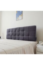 Living and Home Soft Headboard pillow Cushion with Removable Cover in Dark Grey - thumbnail 4