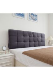 Living and Home Soft Headboard pillow Cushion with Removable Cover in Dark Grey - thumbnail 2