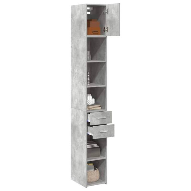 Berkfield Home Slim Storage Cabinet Concrete Grey 30x42.5x225 cm Engineered Wood - image 1