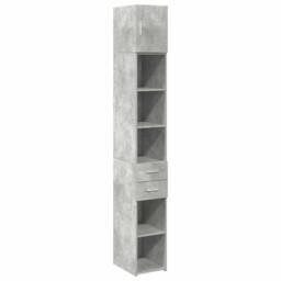 Berkfield Home Slim Storage Cabinet Concrete Grey 30x42.5x225 cm Engineered Wood - thumbnail 3