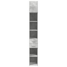 Berkfield Home Slim Storage Cabinet Concrete Grey 30x42.5x225 cm Engineered Wood - thumbnail 4