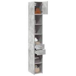 Berkfield Home Slim Storage Cabinet Concrete Grey 30x42.5x225 cm Engineered Wood - thumbnail 1