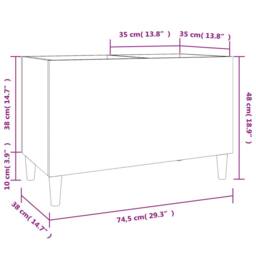 Berkfield Home Record Cabinet Grey Sonoma 74.5x38x48 cm Engineered Wood - thumbnail 8