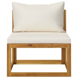 Berkfield Home 3 Piece Garden Lounge Set with Cushions Solid Wood Acacia in Beige - thumbnail 2
