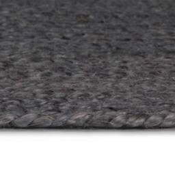 Berkfield Home Handmade Rug Jute Round 90 cm Dark Grey - Size: 100 cm diameter - thumbnail 3