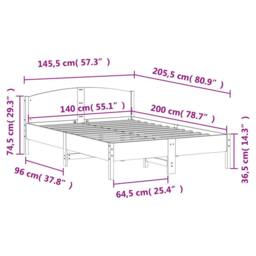 Berkfield Home Beautiful Bed Frame without Mattress Wax Brown 140x200 cm Solid W - thumbnail 9