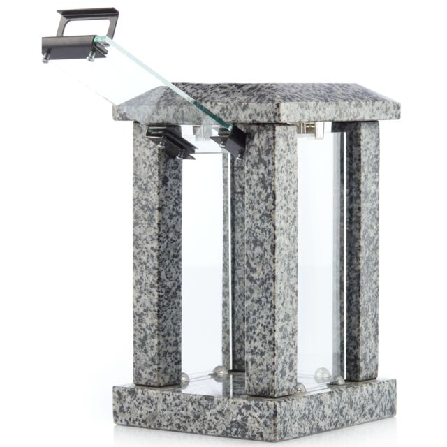 Novecrafto Large Granite Memorial Lantern Funeral Cemetery Grave Ornaments in Grey - image 1