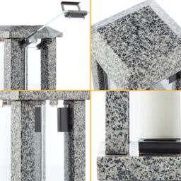 Novecrafto Large Granite Memorial Lantern Funeral Cemetery Grave Ornaments in Grey - thumbnail 9