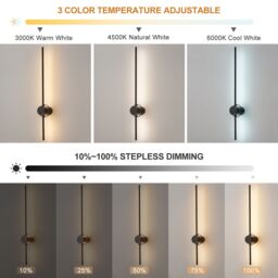 Harper Living Battery Operated Wall Light, USB Rechargeable Wall Lamp with Remote & Touch - 2 pack in Black - thumbnail 5