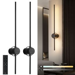 Harper Living Battery Operated Wall Light, USB Rechargeable Wall Lamp with Remote & Touch - 2 pack in Black - thumbnail 1