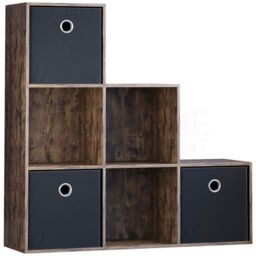 Home Discount Vida Designs Durham 6 Cube Staircase Storage Unit Bookcase 965 x 965 x 290 mm in Dark Brown - thumbnail 6