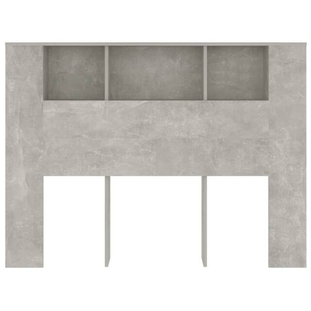 Berkfield Home Headboard Cabinet Concrete Grey 140x18.5x104.5 cm - image 1
