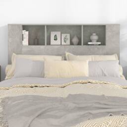 Berkfield Home Headboard Cabinet Concrete Grey 140x18.5x104.5 cm - thumbnail 5