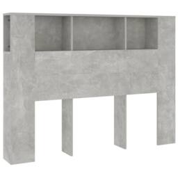 Berkfield Home Headboard Cabinet Concrete Grey 140x18.5x104.5 cm - thumbnail 3