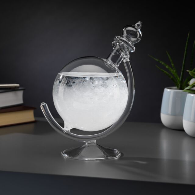 Menkind InGenious Crystal Storm Glass Globe Weather Predictor in Clear - image 1