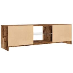 Berkfield Home TV Cabinet with LED Lights Old Wood 120x30x36 cm Engineered Wood in Brown - Size: 120 x 30 x 36 cm - thumbnail 9