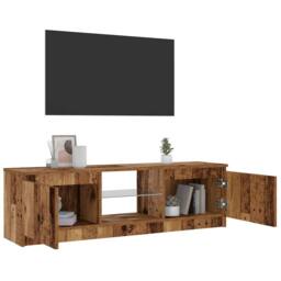 Berkfield Home TV Cabinet with LED Lights Old Wood 120x30x36 cm Engineered Wood in Brown - Size: 120 x 30 x 36 cm - thumbnail 4
