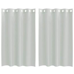 Berkfield Home Voile Curtains with Grommets 2 pcs Light Grey 140x175 cm - thumbnail 2