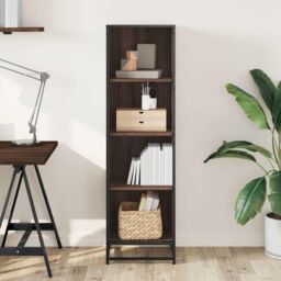 Berkfield Home Book Cabinet Brown Oak 40x35x139 cm Engineered Wood - Size: 40 x 35 x 139 cm - thumbnail 3