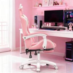 NESTLUNE Pink Gaming Chair with Cat Ears Height Adjustable - Size: 100 cm x 100 cm - thumbnail 3