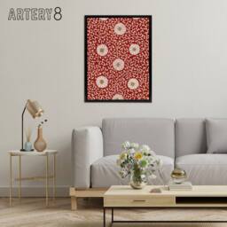 "Artery8 Owen Jones Floral Filigree Pattern in Red Framed Canvas Wall Art Print - Size: W12"" x H16""" - thumbnail 3
