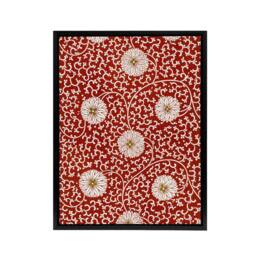 "Artery8 Owen Jones Floral Filigree Pattern in Red Framed Canvas Wall Art Print - Size: W12"" x H16""" - thumbnail 1