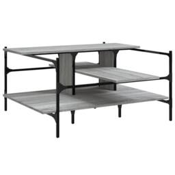 Berkfield Home Decorative Coffee Table Grey Sonoma 100x100x48.5 cm Engineered¬†Wood - thumbnail 3