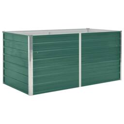 Berkfield Home Raised Garden Bed 160x80x77 cm Galvanised Steel Green - Size: 160 x 80 x 77 cm - thumbnail 3