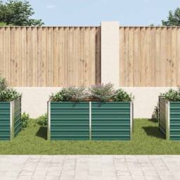 Berkfield Home Raised Garden Bed 160x80x77 cm Galvanised Steel Green - Size: 160 x 80 x 77 cm - thumbnail 1