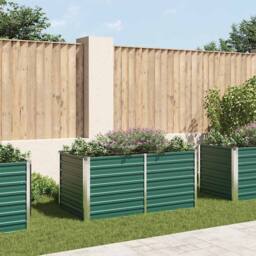 Berkfield Home Raised Garden Bed 160x80x77 cm Galvanised Steel Green - Size: 160 x 80 x 77 cm - thumbnail 2