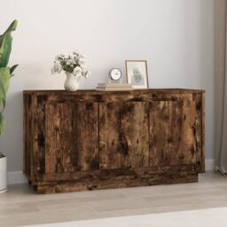 Berkfield Home Sideboard Smoked Oak 102x35x55 cm Engineered Wood in Brown - Size: 102 x 35 x 55 cm - thumbnail 2